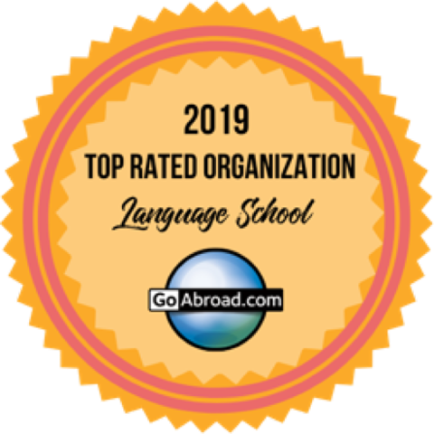 2019 Top Rated Organization Language School award badge from GoAbroad.com.